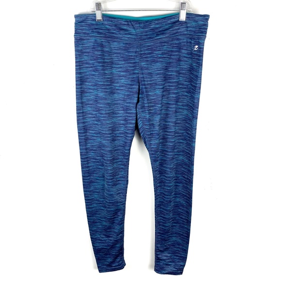 Energy Zone Pants - Energy Zone Blue Heathered Mid-Rise Leggings